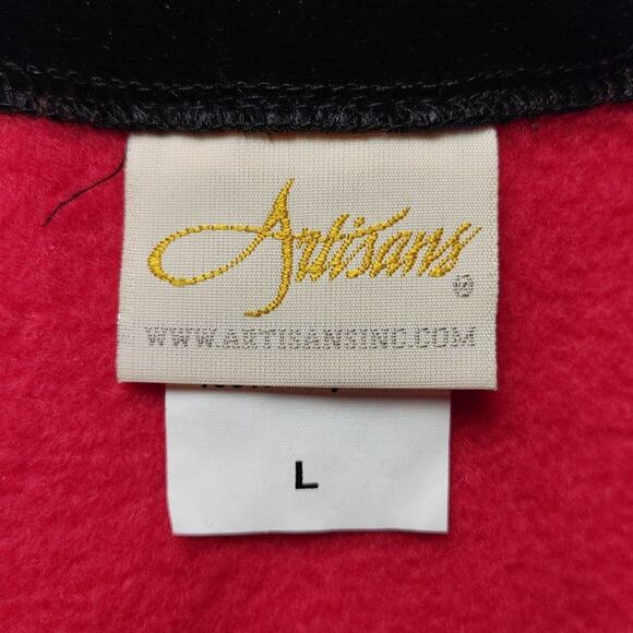 Artizans Women's Red/Black Long Sleeve Button Down Cardigan Large - Picture 3 of 4